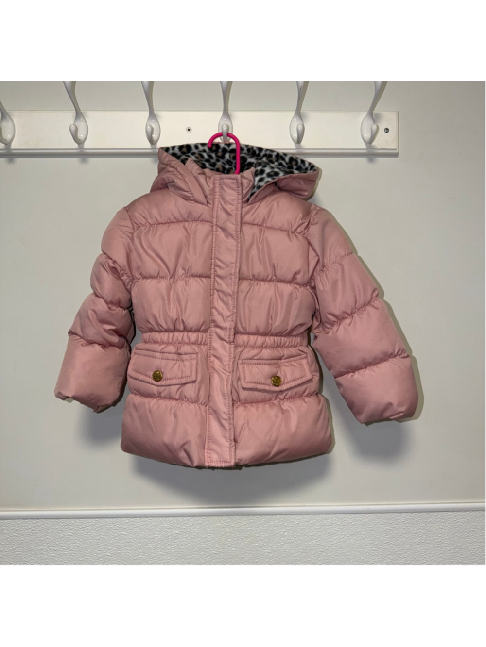 Baby Platinum Puffer Jacket 24 Months Pink Leopard Print - Picture 9 of 10